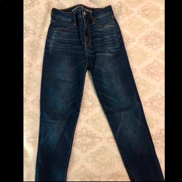 (2/$20) AEO Dark Blue Skinny Jeans - Picture 2 of 4